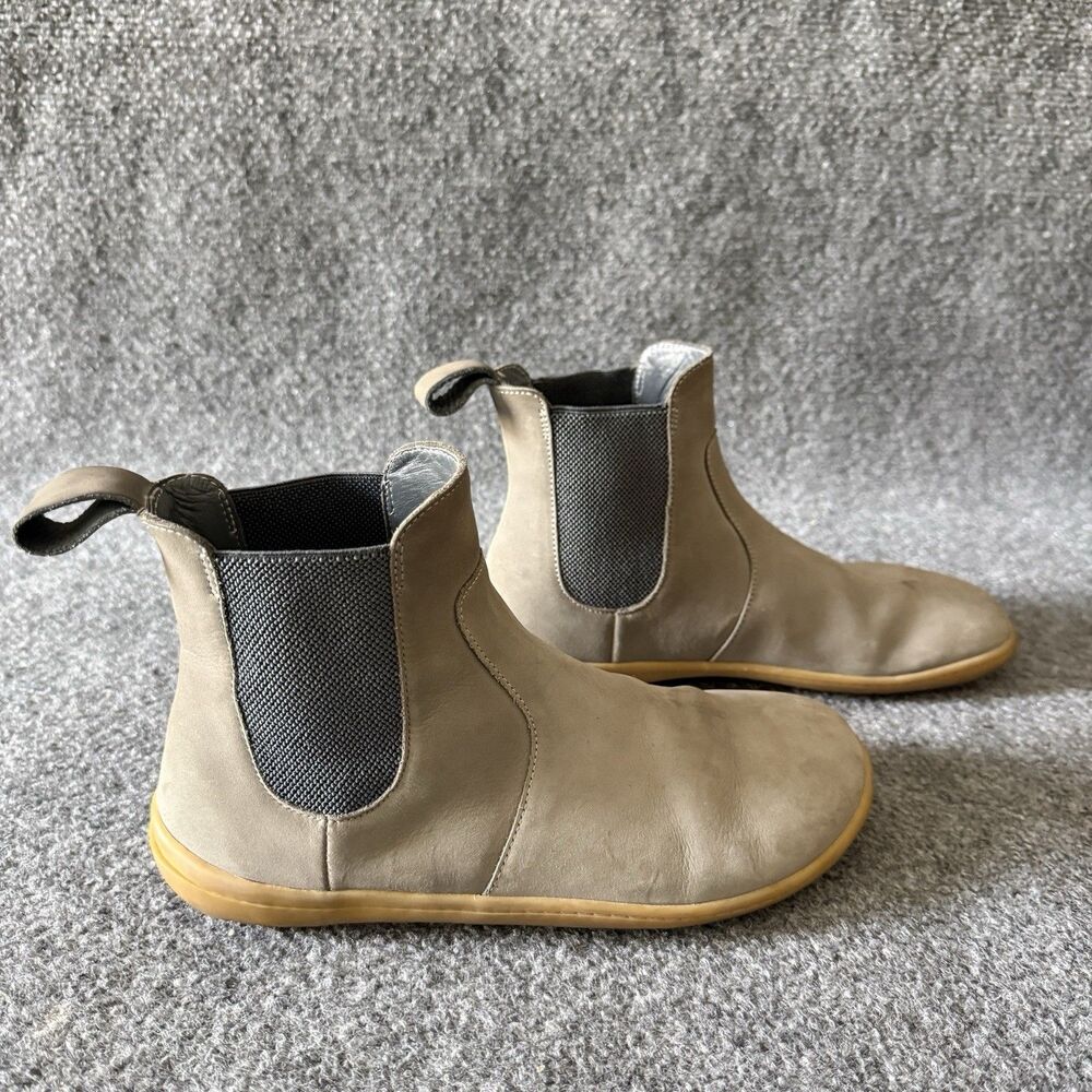 Vivobarefoot Fulham Zinc Nubuck Chelsea Boots Women 37 Minimalist Barefoot Gray